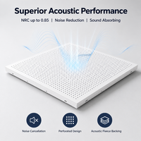 Composants de grille pour dalles de plafond en aluminium, panneau décoratif suspendu, ignifuge, acoustique, étanche, pour la conception intérieure commerciale