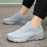 Chaussures décontractées en maille respirante pour hommes, grandes tailles, chaussures polyvalentes à semelle souple et tendance