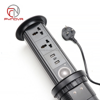 Prise de courant américaine 16A avec haut-parleur, socle motorisé intelligent escamotable, chargeur USB-C sans fil, prise AU EU UK pour cuisine