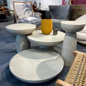 Table basse moderne pour salon, aspect béton, imperméable, en ciment, pour extérieur, dernière collection, ensemble de tables basses pour petit balcon - Product Image 3