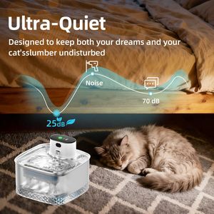 Fuente de Agua Automática Inalámbrica Portátil para Mascotas de 2L, Sistema de Filtración, Batería Recargable, Diseño Moderno Impermeable, Uso en Interiores - Product Image 4