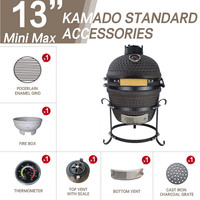 Barbecue Kamado en céramique Auplex Klasick OEM MINI JOE 13 pouces, grill au charbon de bois