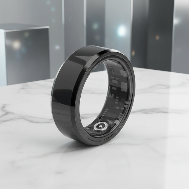 2026 Fashion Ceramic Material SR02 Smart Ring for Step Counting Sleep Monitoring Heart Rate Tracking App Control
