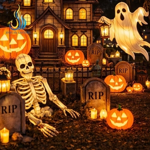 Lanterne géante de festival du Jour des Morts mexicaine avec squelette <span class=keywords><strong>musicien</strong></span> et guitare pour décoration d'Halloween - Product Image 6