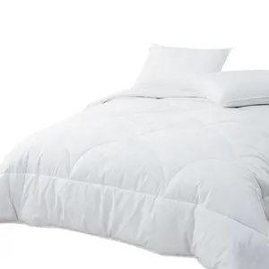 Easy Care White Hypoallergenic Luxury comforter with 8 Corner Tabs 100% cotton shell filled Alpaca wool fiber quilt