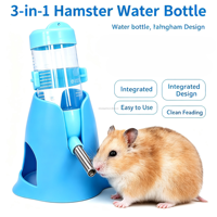 Botol Air Hamster 3 in 1 80ML dengan Tempat Makan dan Tempat Bersembunyi untuk Hamster Dwarf, Tikus, Landak
