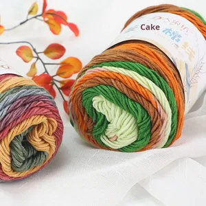 Hilo Acrílico Mezclado <span class=keywords><strong>de</strong></span> 5 Capas, 100g, 2mm, Teñido Arcoíris, Personalizable al por Mayor, para Tejer y Hacer Ganchillo - Product Image 5