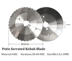 नई 80mm Ceylan बिजली मांस काटने की मशीन चाकू पूर्वोत्तर क्षेत्र विकास विभाग कबाब Slicer ब्लेड