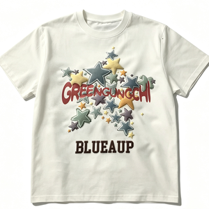 Camiseta Blanca Lisa 100% Algodón con Estampado Puff, Diseño Personalizado, Unisex, Corte Cuadrado, Oversize, para Hombre, Venta al Por Mayor OEM - Product Image 1