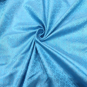 Premium Sea Blue Woven Poly Raw <b>Silk</b> <b>Fabric</b> Lightweight Quick-Dry Breathable Rich Texture Textile Fashion Apparel Home Textile - Product Image 3