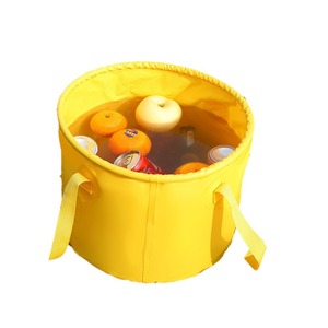 Cubo de Almacenamiento Plegable Amarillo de Tela Oxford Impermeable de 10L, Bolsa Portátil para Picnic y Camping al Aire Libre para Todas las Estaciones - Product Image 1
