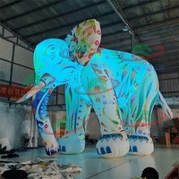 Modèle gonflable géant personnalisé en forme d'éléphant peint, style graffiti, pour événements et parcs d'attractions