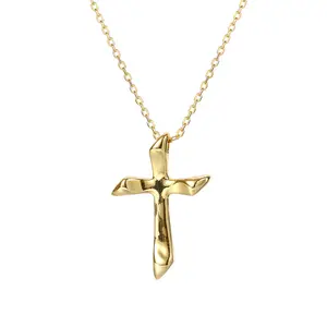 Daidan Women Necklace 925 S Cross Necklace Jewelry Simple Pendant 18K Gold Plated 925 Sterling Silver Necklaces
