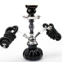 Chicha portable à double tuyau, couleurs mélangées, bol de luxe, chicha en métal avec finition laquée pour la maison, le KTV, le bar