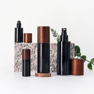 15ml 20ml 30ml 50ml 100ml 120ml 150ml bambu sprey buzlu cam şişe kül ağacı ahşap pompa ile Tops - Product Image 5