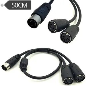 custom Power Supply Signal Transmission mini din 5pin male to 2 mini din female adapter splitter Y Adapter cable