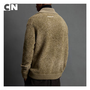 เสื้อสเวตเตอร์ถักสำหรับผู้ชายเสื้อโปโลผ้าแจ็คการ์ดขนสัตว์แท้สำหรับฤดูใบไม้ร่วงฤดูหนาวได้รับการรับรองจาก GRS - Product Image 3
