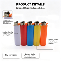 Briquet à gaz jetable classique en gros, rechargeable, en plastique, format poche, avec certificat ISO pour fumeurs