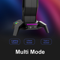 Lantronlife Nouveau 3 Hub USB 3.0 RGB Support pour casque de jeu Support pour casque d'écoute avec audio Type-C 3.5mm