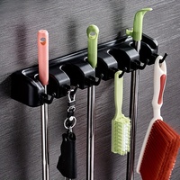 Support mural multifonctionnel en plastique pour balai, serpillière, porte-cartes, crochet et rangement d'outils, idéal pour salle de bain – Approvisionnement direct usine