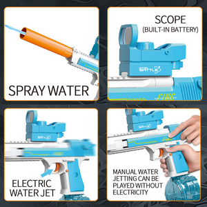 2025 nuevo 2 en 1 Desert Eagle pistola de agua eléctrica Luz de juguete de plástico con batería incorporada Manual y características automáticas para niños - Product Image 5