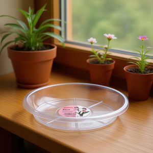 Plateau de pot de fleurs en plastique transparent de 16 cm, petite capacité, plateau inférieur, plateau pour pot de fleurs en PS - Product Image 3