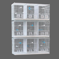 Cage à oiseaux multi-espaces, cage à oiseaux en acier à haute résistance, cage de reproduction pour perroquets avec support en bois et abreuvoir