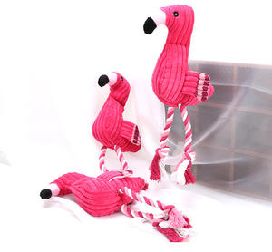 KINYU köpek diş temizleme yavru çiğnemek halat yumuşak saten Squeak peluş Flamingo çevre dostu köpekler için toksik içermeyen Pet oyuncak - Product Image 2