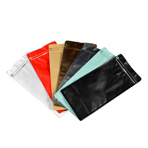 <span class=keywords><strong>Feuille</strong></span> d'<span class=keywords><strong>aluminium</strong></span> noire mate imprimée sur mesure 100g 250g 500g 1kg 12 oz sac de café en plastique à fond plat avec valve - Product Image 5