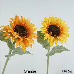 زهور عباد الشمس اصطناعية عالية الجودة مصنوعة يدويًا بساق مغطاة بالقطيفة، تبدو حقيقية عند اللمس، لتزيين المنزل وحفلات الزفاف وعيد الحب - Product Image 6