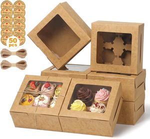 โรงงานผู้ผลิตกล่องเค้กมูสสีขาวแบบใช้แล้วทิ้ง ขนาด 12 นิ้ว 12 x 12 x 6 นิ้ว จำนวนมาก พร้อมหน้าต่าง - Product Image 1