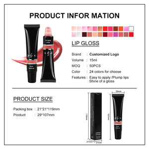Brillo Labial en Tubo de Marca Privada OEM MLM, Tinte Labial Brillante, Hidratante, Humectante, de Larga Duración, Aplicación Suave, Maquillaje Labial en Tubo - Product Image 4