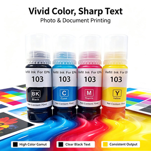 Tinte de botella Premium de 70ML para kits de recarga de tinta 103 Compatible con Epson L1110 L3110 L3111 L3150 L3151 L3156 L3160 L5190 Inkjet - Product Image 1