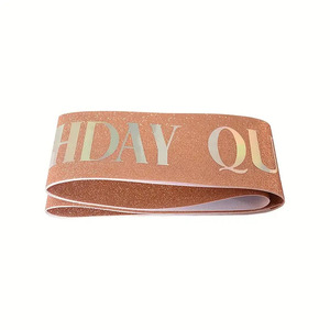Ceinture de fille d'<span class=keywords><strong>anniversaire</strong></span> pour femmes, rose satin, argent, paillettes, décorations de fête de princesse d'<span class=keywords><strong>anniversaire</strong></span>, fournitures de fête d'<span class=keywords><strong>anniversaire</strong></span> pour femmes - Product Image 5