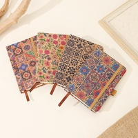 Carnet en liège A6 imprimé floral, journal en bois souple, logo personnalisé, carnet de voyage vintage, cadeau souvenir, vente en gros usine