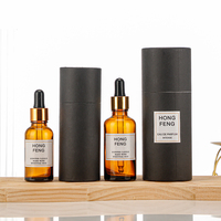 Flacon compte-gouttes rond vide personnalisé de 5 ml, 10 ml, 15 ml, 20 ml, 30 ml, 50 ml, 100 ml, en ambre, avec étiquettes et boîtes pour huile