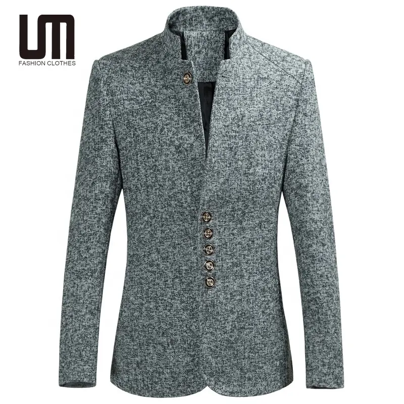 Liu Ming Wholesale2024新しいスタンドアップカラーカジュアルスーツスリムフィットコートシングルブレストジャケットブレザー男性用