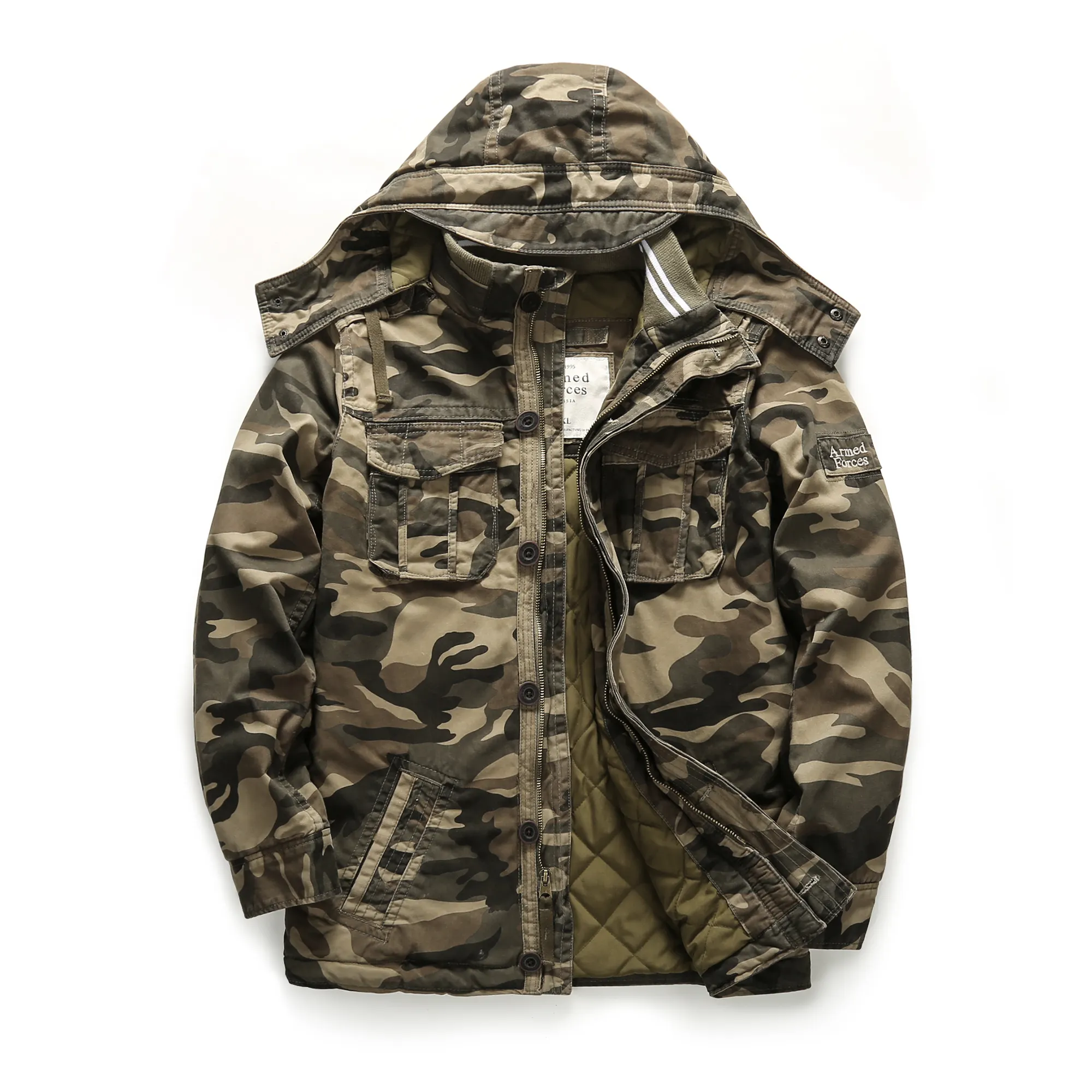 Casual style high-quality windbreaker jacket coats 2020 fashion winter camouflage hunting clothing coats cotton zip up coats