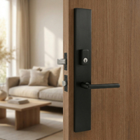 Poignée de porte extérieure moderne de luxe en alliage de zinc avec double verrouillage pour hôtel/villa - Vente en gros