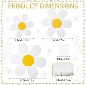 6 Piezas de Fieltro Acústico con Diseño de Flor de Margarita <span class=keywords><strong>para</strong></span> Decoración de Pared, Tablero de Anuncios con Cinta Adhesiva <span class=keywords><strong>para</strong></span> Dormitorio, Cuarto de Bebé, Guardería, Aula, Residencia Universitaria - Product Image 2
