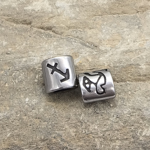 Perline Zodiacali Antiche in Tono Argento, Charm con Foro per Bracciali Europei - Product Image 3