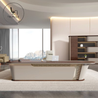 Meubles de bureau créatifs de style italien moderne, bureau de direction haut de gamme de luxe, bureau léger pour PDG, mobilier de bureau tout-en-un