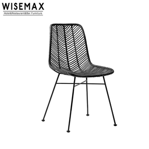 WISEMAX Banc de jardin en rotin <span class=keywords><strong>Paris</strong></span> en gros, mobilier d'extérieur, rotin PE naturel, deux places avec pieds en métal, chaise de bistrot, chaise de salle à manger - Product Image 4