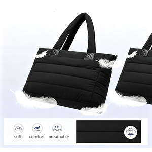 Nieuwe Puffy Tote Bags voor dames, grote capaciteit, lichtgewicht, gewatteerde polyester schoudertassen, casual crossbody shopper tas - Product Image 5