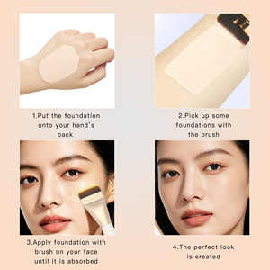 Juego de Brochas de Maquillaje Planas con Logotipo Personalizado, Brochas Profesionales para Maquillaje Contorneado, para Cosméticos Líquidos y en Crema - Product Image 3