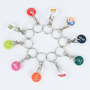 Tùy Chỉnh Giá Rẻ Nhựa Xe Đẩy Lỗ Token Với Keychain