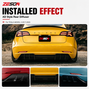 ZESON Carbon Fiber AD Style Rear <strong>Diffuser</strong> Valance Apron for Tesla Model 3 2017-2023 - Product Image 2