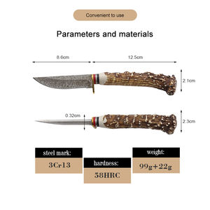 Bochen新しいスタイルの唐ナイフキャンプステンレス鋼固定刃ポケットナイフABS牛骨ハンドルプラスチック狩猟卸売 - Product Image 2
