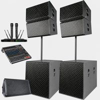Système de sonorisation professionnel actif/passif pour concerts en extérieur, scène suspendue, église, avec caisson de basses de 10 pouces et 18 pouces, et enceintes line array.