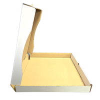 SP3661 Cajas de Pizza para Llevar, al por Mayor, MOQ Bajo, Resistentes a la Grasa, Grandes, Blancas y Marrones, de Cartón Kraft Reciclado, con Logotipo Personalizado, Acabado Brillante o Mate